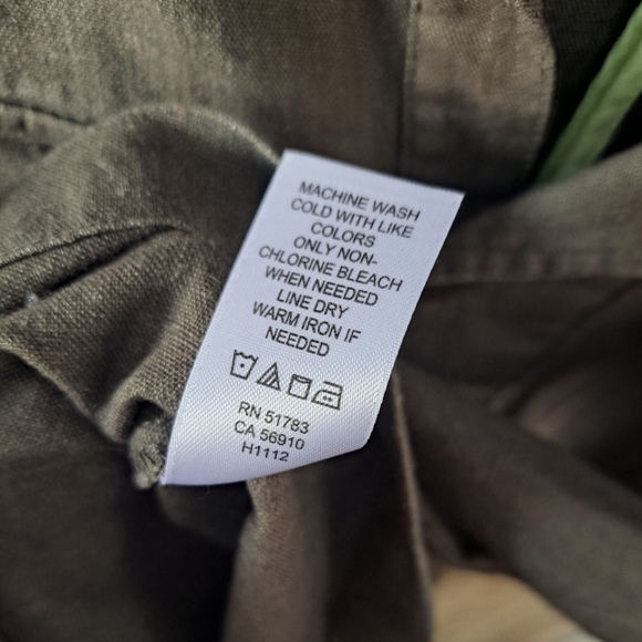 Maurices Ladies Army Olive Green Jacket Shacket 57% Linen 43% Rayon Size M - Picture 7 of 7